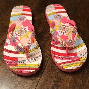Tory Burch pink constellation flip flops, size 8.5!